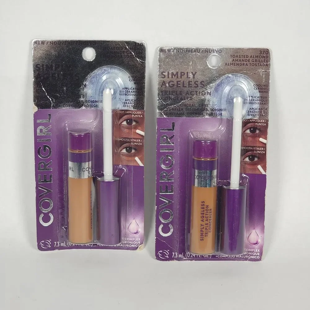 (2) Covergirl Simply Ageless Triple Action Concealer 370 Toasted Almond NEW
